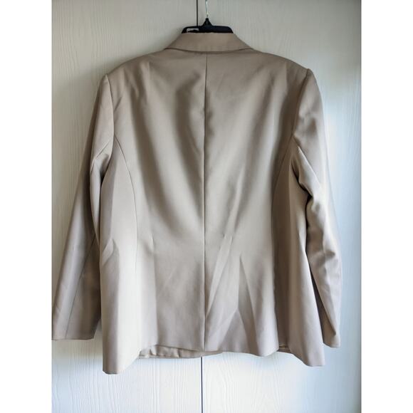 Liz Baker Women's Tan Long Sleeve Collared Button Front Blazer Jacket Size XL - Picture 2 of 4